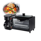 Complete Breakfast Station 4-in-1 with 7L Oven, Coffee Maker, Non-stick Griddle and Toaster Features, Compact Multifunction Appliance for Apartments,Travelers