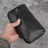 Wallet Men's Handbag Genuine Leather Soft Clutch Bag Retro Oxhide Long Leisure Phone Minimally Designed