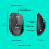 Logitech M705 Marathon Wireless Mouse, Gaming Mouse Wireless, 2.4 GHz USB-A Receiver