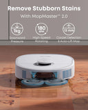 eufy X10 Pro Omni Robot Vacuum and Mop Combo, 8,000 Pa, Dual Mops with 12 mm Auto-Lift and Carpet Detection, AI Obstacle Avoidance, Auto Mop Washing&Drying, Self-Emptying, White