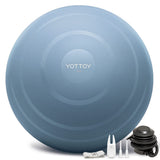 YOTTOY Anti-Burst Exercise Ball for Working Out, Yoga Ball for Pregnancy,Extra Thick Workout for Physical Therapy,Stability Ball for Chair Fitness with Pump (Blue)