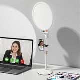 Heliora 12" Desk Ring Light with Stand, Selfie Screen with Light for Phone