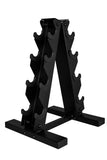 CAP 100 LB Rubber Coated Hex Dumbbell Hand Weight Set with Vertical Storage Rack | Black