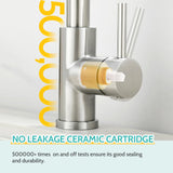 Touchless Kitchen Faucet with Pull Down Sprayer Brushed Nickel, Side Motion Sensor Kitchen Touchless Faucet with Water Line | Two Control Modes kicimpro