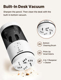 WOLVERINE Electric Pencil Sharpener with Vacuum & Auto Feed, USB-C, White