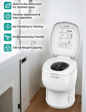 MODIWELL R1808 Fixed RV Dry Flush Toilet, Waterless Rechargeable, White