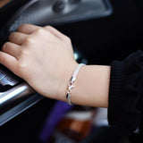 Porment Italy S925 Sterling Silver Bracelet for Women, 5mm Mesh Link Chain Bracelet Solid S925 Sterling Silver for Women Birthday Valentines Christmas Jewelry Gifts 8.5"