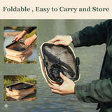 Collapsible Fishing Bucket 3.7 Gallon/14L - Portable Folding Live Bait Bucket with Aerator Pocket, Rope & Net for Live Fish & Shrimp, Kayak, Camping, Hiking