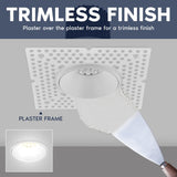LUXRITE 1 Inch LED Trimless Recessed Spotlight, 10W, 850LM, 5CCT Selectable 2700K-5000K, 38° Beam Angle, Dimmable, Push-n-Lock Spotlight, CRI 90, Damp & IC Rated, Plaster Downlight, ETL White (4 Pack)