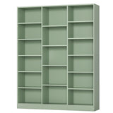 Triple Wide Bookshelf, 6 Tier Large Bookshelf, Bookcase with 17 Open Display Shelves