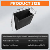 Kexudar Car Trash Can for OMODA O5 2023-2026, Magnetic Auto Waste Bin & Backseat Garbage Holder, Slim Leather Litter Bag, Vehicle Organizer