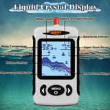 Lucky Sonar Handheld Fish Finder Wireless Transducer Handheld Fish Finders Boat Kayak LCD Depth Finder Portable Display Sensor