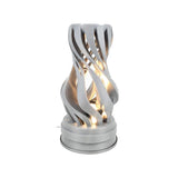 MAKER 3D Twist Spiral Table Lamp in Light Grey - Handmade 3D Printed Shadow Projection Night Light, Dimmable USB LED Bedside Accent Lamp for Bedroom, Nursery and Office Desk Decor