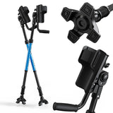 FUSHIDE Forearm Crutches for Adults, 3-Angle Adjustable Arm Crutches for Walking, Ergonomic Crutches for Men or Women, Aluminum, Blue, Crutches for Leg Injury, Surgery Recovery, Disabled（1Pair）