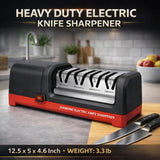4-Stage Electric Knife Sharpener, Heavy Duty Knife Sharpener with 20° Precision Angle for Straight, Serrated & Ceramic Knives, 100% Diamond Abrasive, Resin Polishing