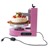 Cake Cream Spreading Machine, 4-12in Automatic Birthday Cake Frosting Coating Smearing Machine, 110V 200W Electric Cakes Decorating Machine, Pink
