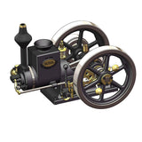 MechPuConToy Hit and Miss Engine Kit That Runs, HM-01 7cc 4-Stroke Horizontal Stationary Engine Model with High/Low Speed Gear Lever (Assembled Version/Black)