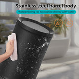 YOJIA 3.1Gallon/12L Metal Bathroom Trash Can with Lid, Black