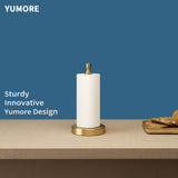 YUMORE Paper Towel Holder Countertop, Paper Towel Holder with Weighted Base Non Slip, Standing Paper Towel Roll Holder for Kitchen Bathroom, Stainles Steel (Gold)