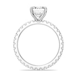MSBLUE® Size 6 2ct Emerald Cut Moissanite Engagement Ring