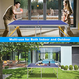 GarveeLife Professional Outdoor Table Tennis Tables,6x3 ft Indoor/Outdoor Portable Ping Pong Table Game with Net for Adults/Teens,2 Table Tennis Paddles and 3 Balls