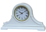 vmarketingsite Mantel Clocks, Battery Operated, Silent Wood Table Clock with Westminster Chimes On The Hour, Solid Wooden Shelf Chiming Mantle Clock, 9" x 16" x 3" (White - Roman Numerals)