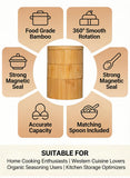 DegoCython 3-Layer Bamboo Salt Container with Magnetic Lid and Spoon, Large Capacity 10.5 Oz (Approx 287.7g) - Ideal for Celtic Sea Salt, Redmond Real & Pepper Storage