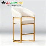 Modern Counter Height Bar Stools,Bar Stools Set of 6,PU Leather Upholstered Barrel Barstools with Backs