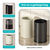 YOJIA 2.4 Gallon Bathroom Small Trash Can, Open Top Waste Basket, White Decorative Garbage Can, for Near Desk Bathroom Bedroom Hotel Office Cafe Kitchen Hallway(White 9L)