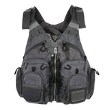 Multifunctional Kayak Life Jackets for Adults - Fishing, Multi Pocket Portable Detachable Clothing with Floating Material Breathable Life-Saving Rock Fishing (Grey)