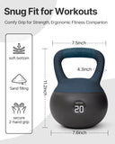 YOTTOY Soft Kettlebell with Leather Handle – Anti-Slip Sweat-Absorbing Grip, Home Gym Kettlebell Weights for Strength Training (Blue, 15 LB)