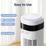 OLIXIS Tower Fan for Bedroom, 28dB Quiet Floor Standing Fan with Remote, 12H Timer, 5 Speeds, 4 Modes, LED Display, Portable Bladeless Oscillating Cooling Fan for Indoor, Home, Office - White