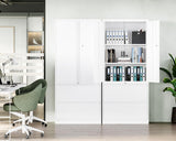 Letaya Metal Storage Cabinets for Home Office,File Cabinet-2 Drawers with Lock and Adjustable Shelves-Hang Legal/Letter/A4/F4 Size Filing-White
