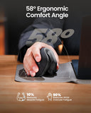 ProtoArc EM11 NL Wireless Ergonomic Vertical Mouse, Rechargeable, Gray