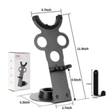 genyen eye Hair Dryer Holder Stand for Dyson Hair Dryer, Upgraded Dyson Hair Dryer Holder Dyson Hair Dryer Stand Black to Store 5 Dyson Hair Dryer Attachments with Cable Hook