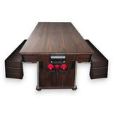 SIMBASHOPPING Pool Table 7 Foot Multigame with Air Hockey, Table Tennis – Stark with Benches
