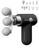 Vanzhou Mini Massage Gun Deep Tissue, Portable Handheld Massage Gun for Muscle Recovery, Quiet Percussion Massager with 9 Heads, USB-C Rechargeable Massage Gun for Travel, Gym & Office, Matte Black