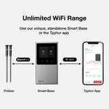 Typhur Sync WiFi Wireless Meat Thermometer Digital, 2 Probes, Smart Base, LCD Display, Unlimited Range, Bluetooth 5.4, Improved Stability, NIST-Certified Accuracy