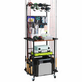 Aventik Fishing Rod Holders For Garage, 3-Tier Fishing Rod Rack Store 12 Rods& 8 Reels, Heavy Duty Pegboard Freestanding Rod Rack