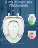 Toilet seat risers, Elevated Toilet Seat 3 inch, Heavy Duty, Never Loosen, Soft Close, Easy Install & Clean, Elongated Raised Toilet seat bowl (18.5”), White