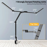Micomlan 36W Bright Led Desk Lamp with Clamp, 47 Inches Long Architect Desk Lamp Home Office, Dimmable Table Light with Remote Adjustable Monitor Light Bar Tall Office Lighting for Computer Desktop
