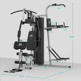 ULTRA FUEGO Multifunctional Home Gym Equipment Workout Station with Pulley System, Arm, and Leg Developer for Full Body Training (1186L Black Home Gym Station with Power Tower)