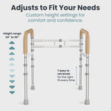 PELEGON Toilet Safety Rails (350 lb) - Adjustable Toilet Safety Frame & Rails, Toilet Safety Rail for Elderly Adults, Toilet Handles for Seniors, Toilet Bars for Elderly, Disabled & Handicap - Beige