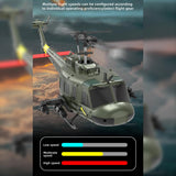 OBIOCKIDAY 1/48 UH-1 RC Helicopter C032, 2.4G 6CH Flybarless Aileronless Stunt Remote Control Helicopter, Optical Flow Positioning Inverted Flight RC Aircraft Toy Gift for Adults -RTF