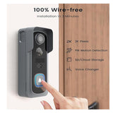 FMDARJXWHCP 2K Doorbell Camera Wireless -Video Doorbell with Chime Ringer