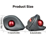 IDJXNXYDH 60 Degree Vertical Trackball Mouse Rechargeable 3 Mode 2.4G Bluetooth Wireless Ergonomic Silent Trackball Mouse 3 DPI Adjustable for Laptop PC Mac Tablet Drawing Office