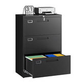Letaya 3 Drawer File Cabinets with Lock,Metal Lateral Filing Storage Cabinet Printer Stand
