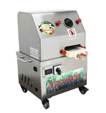 BEILOCKERY 110V AC or 24V DC Electric Sugarcane Juice Extractor with Casters, 350W Suger Cane Squeezing Juicer with 3 Rollers, with a 110V to 24 Transformer, 2.4" Cane Inlet Size
