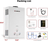 CAMPLUX 4.22 GPM Portable Propane Water Heater, 110,000 BTU Tankless Outdoor Shower for Camping & RV 3.3 GPM Water Pump & Pipe Strainer, Low Pressure & Quick Setup