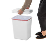 Sterilite 7.5 Gallon TouchTop Wastebasket with Lid that Opens with Touch, Conceals Trash in the Kitchen, Bathroom, Mudroom or Office, White, 12-Pack